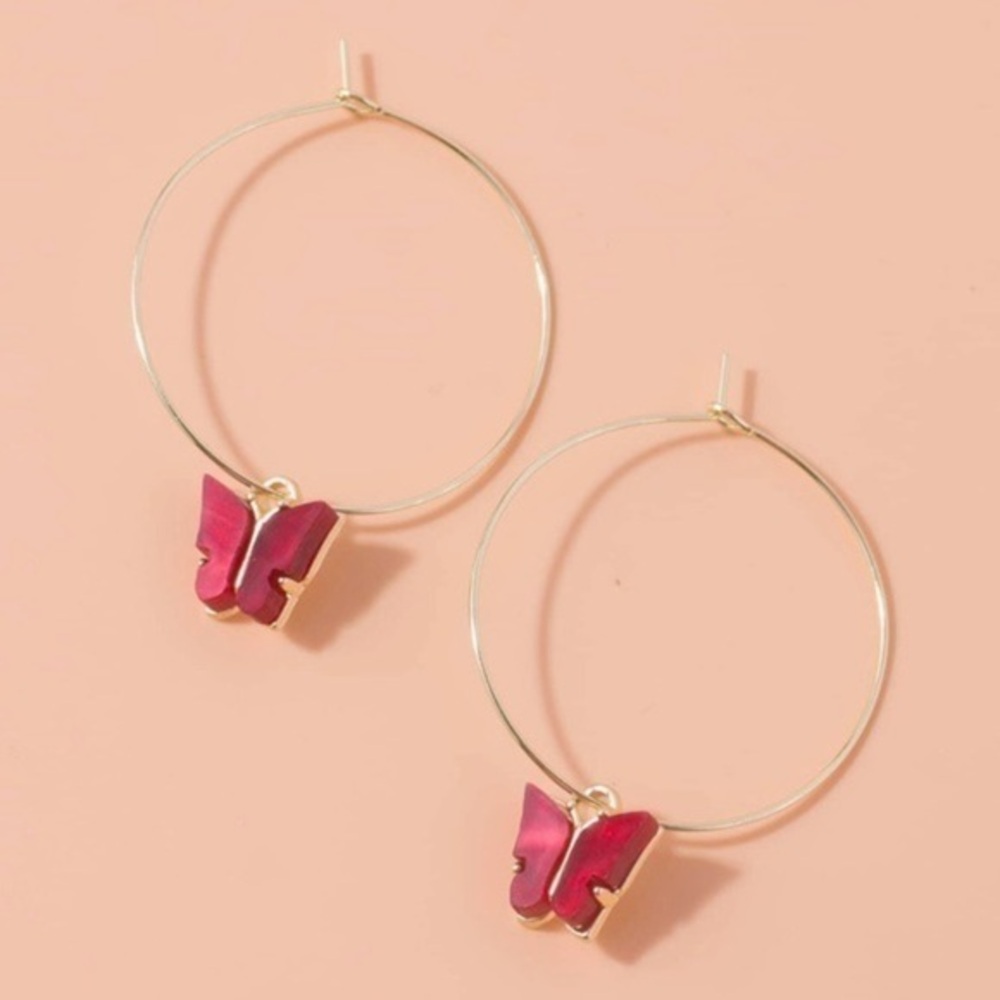 3/$30 💛 Butterfly Hoop Earrings